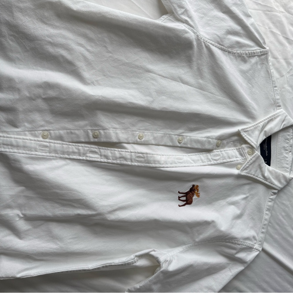 Abercrombie & Fitch White Casual Button Down Shirt